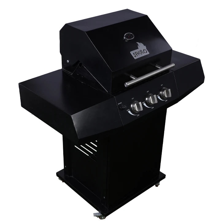 Sparo - 3-burner gas grill with thermometer and auto-ignition